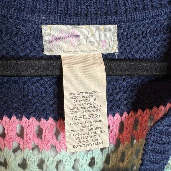 Free People Bayside Stripe Crochet Poncho - Picture 4 of 5